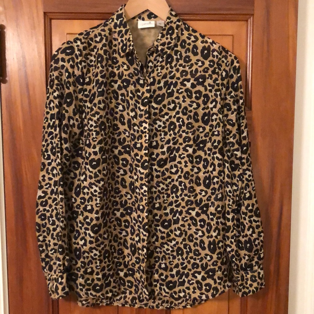 Jaclyn smith vintage blouse leopard print
